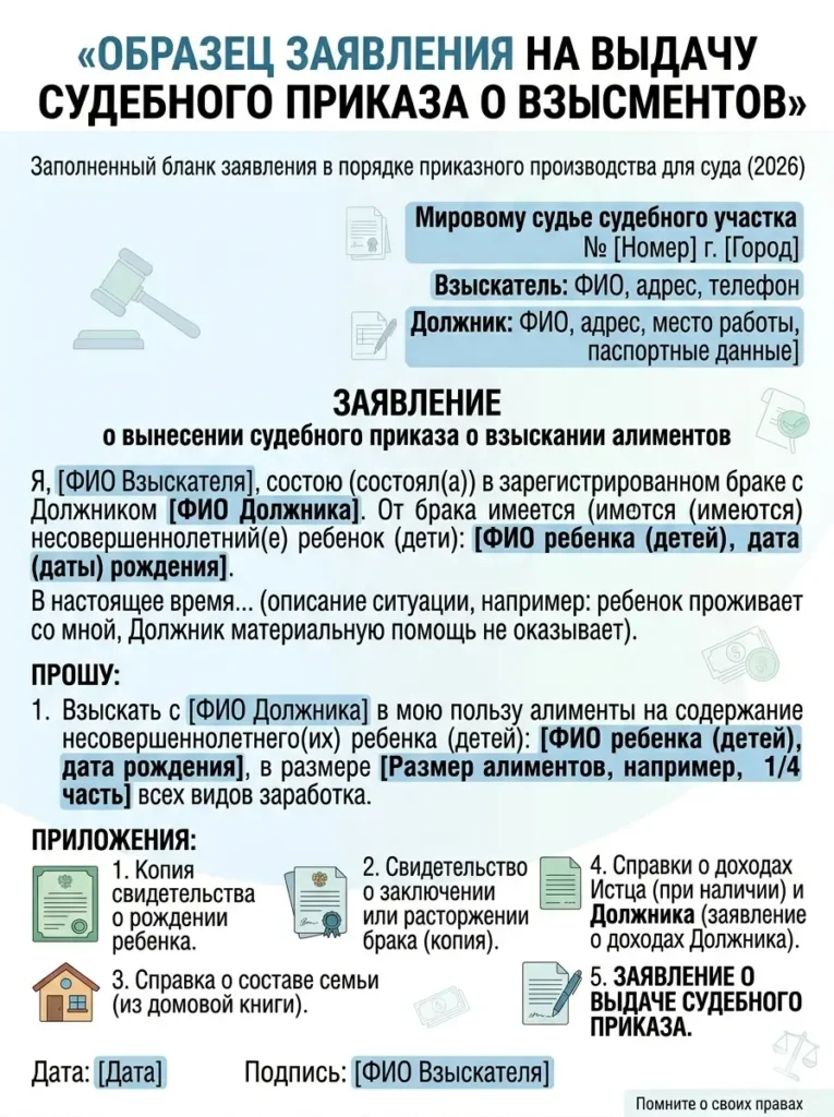 Как подать на алименты: пошаговая инструкция 2026