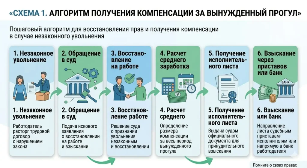 Как получить компенсацию за вынужденный прогул — алгоритм действий
