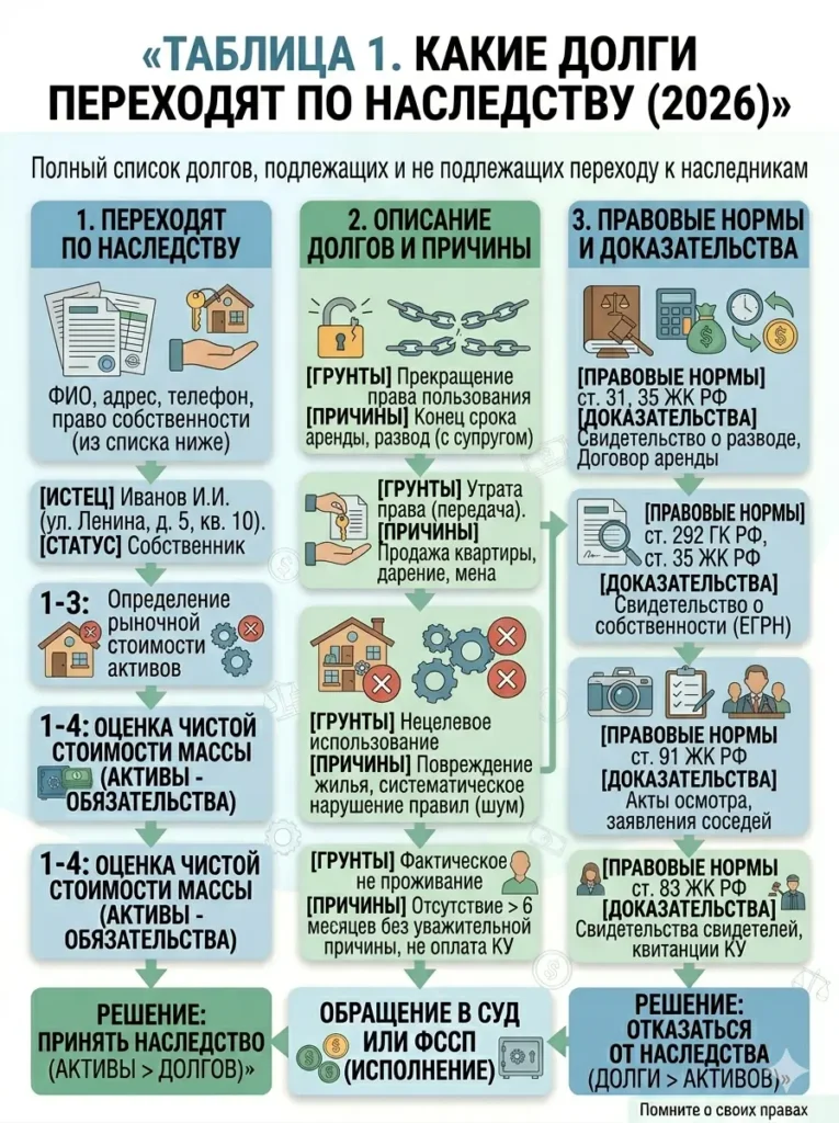 долги по наследству принимать или отказаться — какие переходят