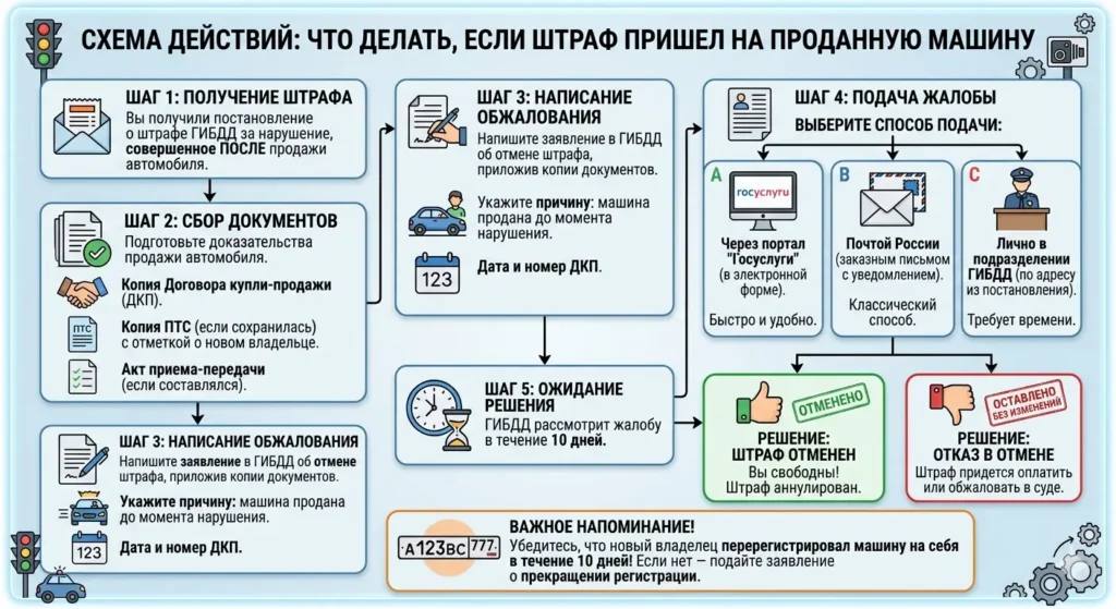 Схема штраф пришёл на проданную машину что делать
